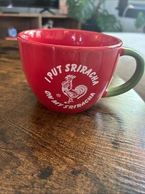 I Put Sriracha On My Sriracha Red Ceramic Mug with Green Handle